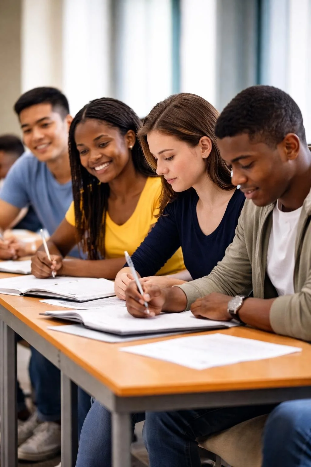 Students studying together