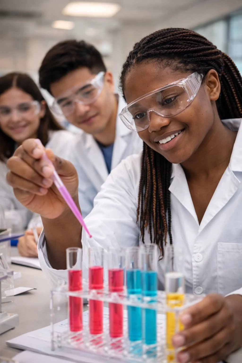 Student working in a university laboratory